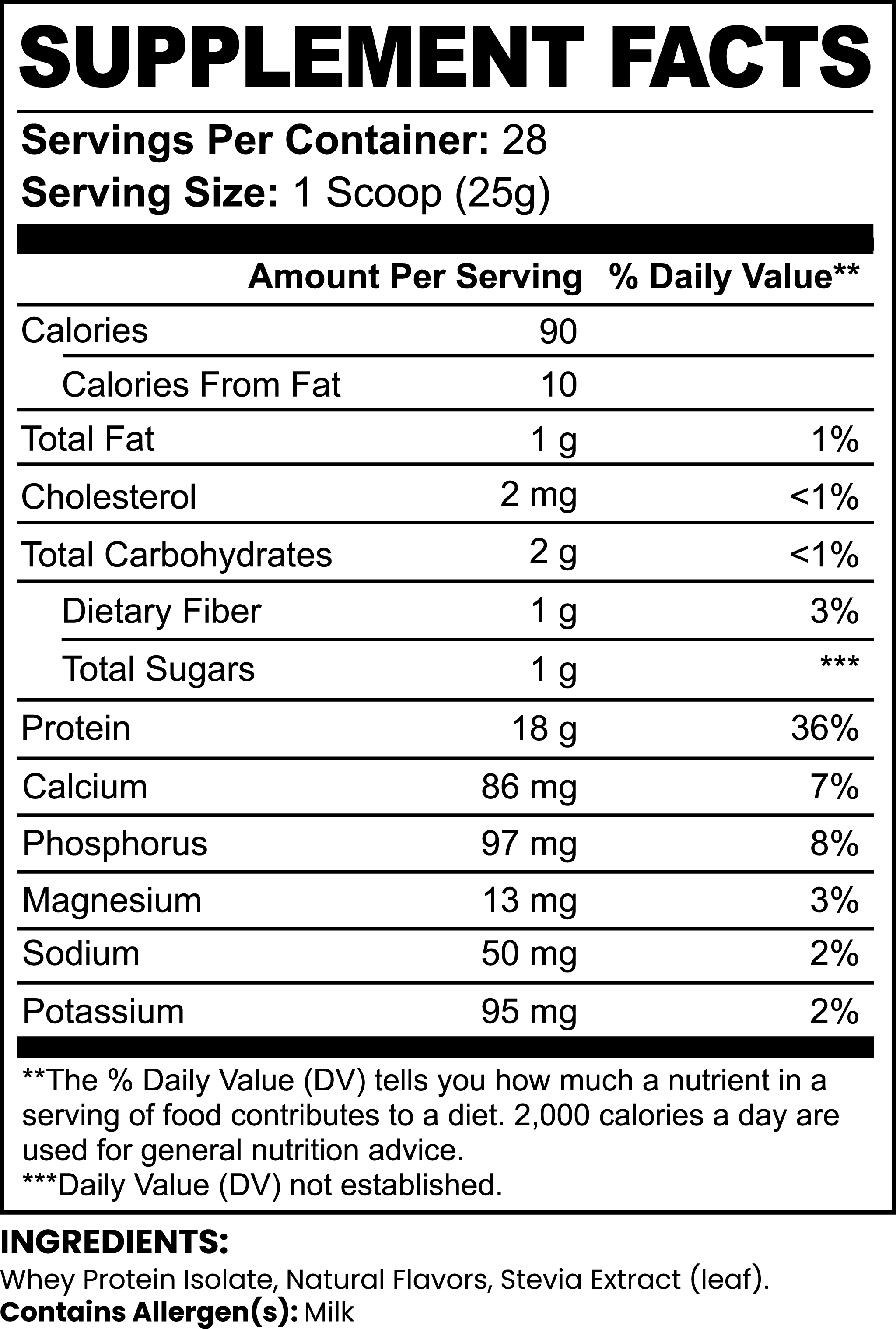 Pure 100% Whey Protein Isolate (Chocolate)